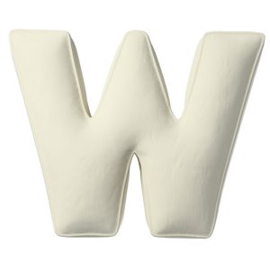 Pillow letter W cream white