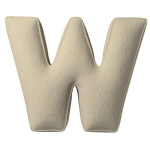 Pillow letter W light beige
