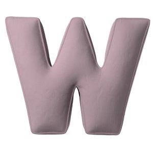 Pillow letter W muted pink