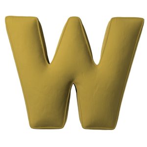 Pillow letter W olive green