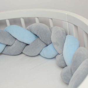 Nárazník postele – dvoubarevný oplet - Gray Blue