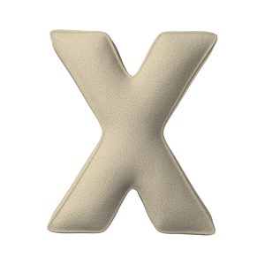 Coussin lettre X light beige