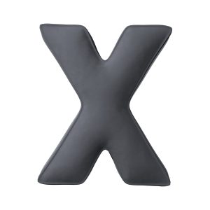 Coussin lettre X Graphite grey