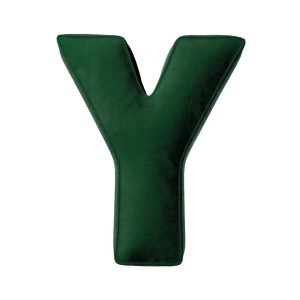Pillow letter Y Bottle green