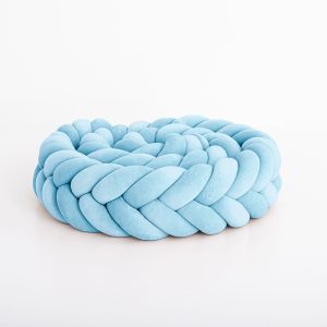 Bettschlange geflochten – 5 bänder 180-420cm - blue