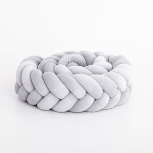 Bettschlange geflochten – 5 bänder 180-420cm - grey