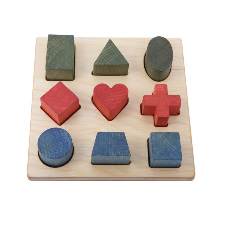 Tavola Puzzle in Legno con Forme Rainbow