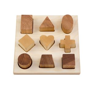 Tavola Puzzle in Legno con Forme Natural