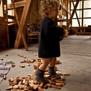 Blocs en bois dans un plateau – 30 pièces