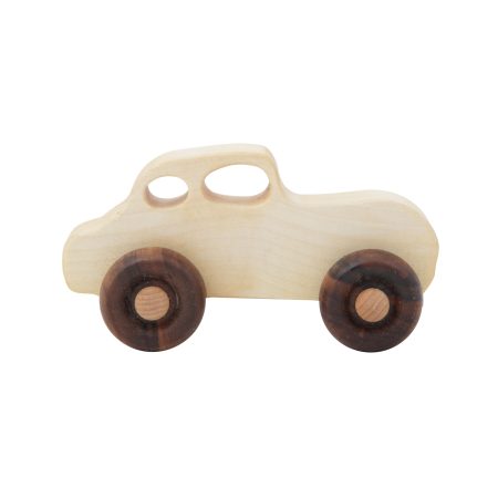Giocattolo di legno su ruote auto retrò