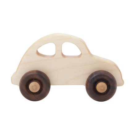 Giocattolo di legno su ruote auto