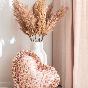 Reversible heart-shaped pillow - Spring garden
