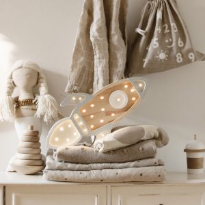 Lampy Space Rocket Gray Wood