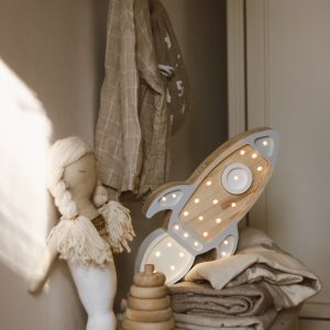 Lampy Space Rocket Gray Wood