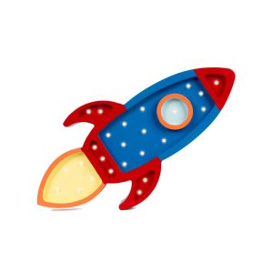 Lampy Space Rocket Navy Red