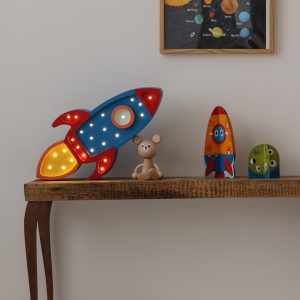 Lampy Space Rocket Navy Red