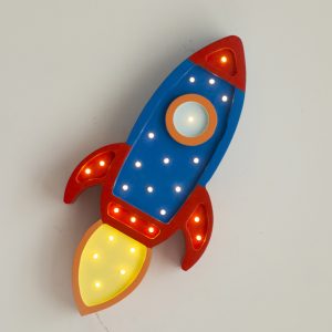 Lampy Space Rocket Navy Red