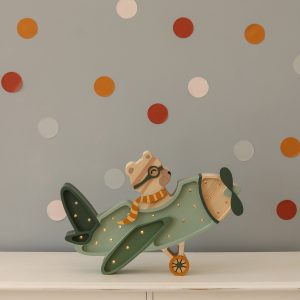 Lampy Vintage Aircraft Khaki Pastel Bear