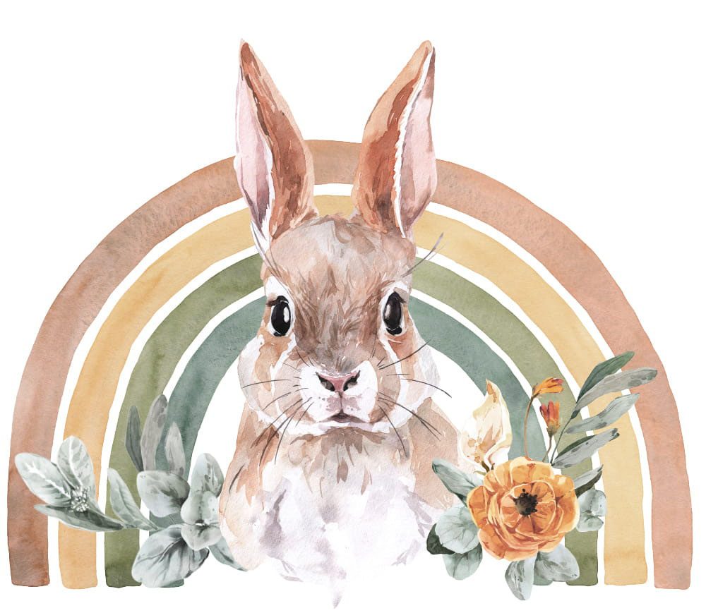 Stickers muraux - Arc-en-ciel - Lapin 2
