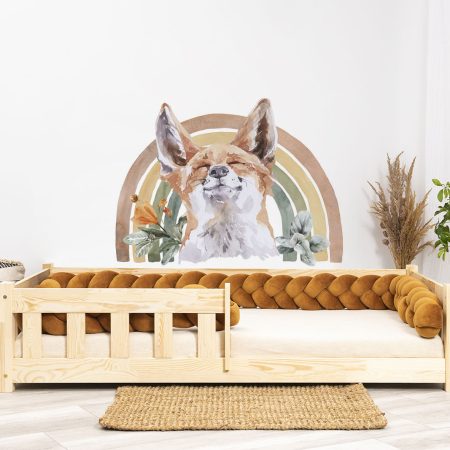 Autocolante de perete - Curcubeu - vulpe 2. Patul prezentat în această imagine este de 160x80cm.