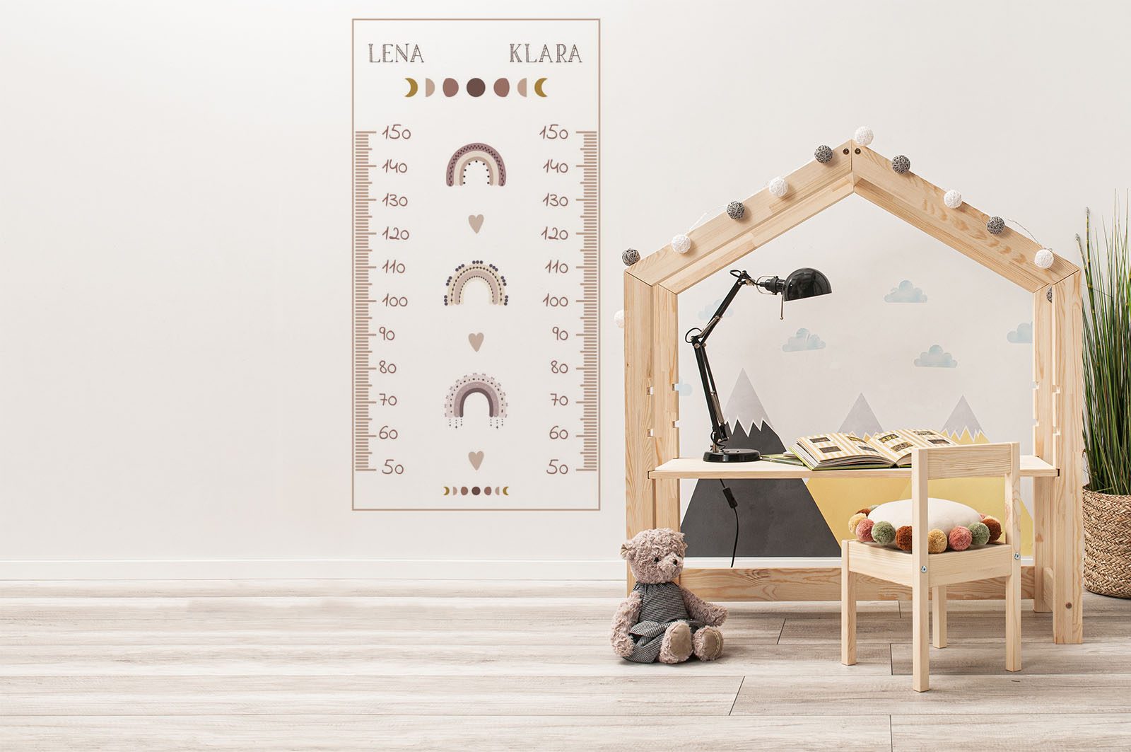 Wall sticker - Growth Chart. Desk shown in this picture is 120x111cm.