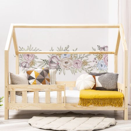 Autocolante de perete - Buchete 2. Patul prezentat în această imagine este de 160x80cm.