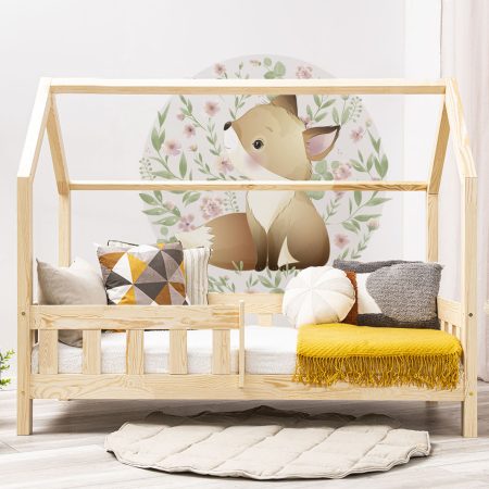 Autocolante de perete - Vulpe - cerc. Patul prezentat în această imagine este de 160x80cm.