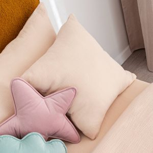 Kussensloop in neteldoek - Letterkussen Beige
