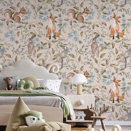 Papel pintado - Nomeolvides del bosque - Beige