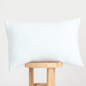 Kussensloop in neteldoek - Letterkussen White