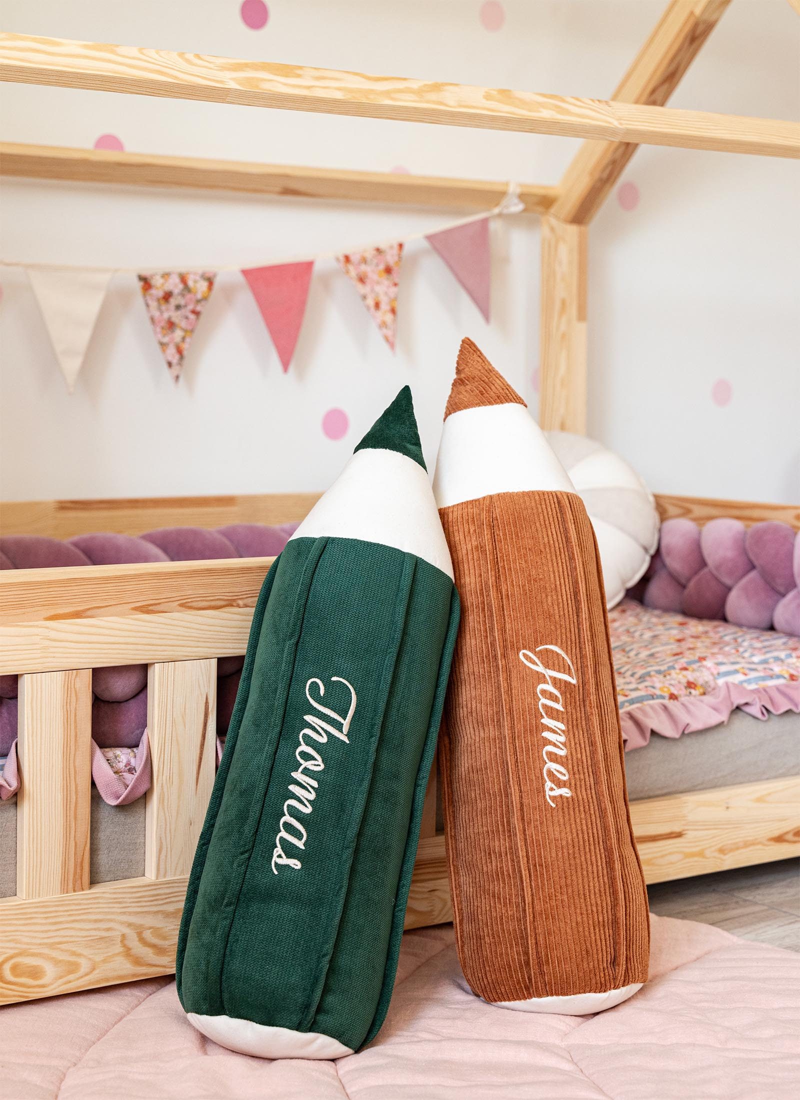 Velvet Crayon-Shaped Cushion