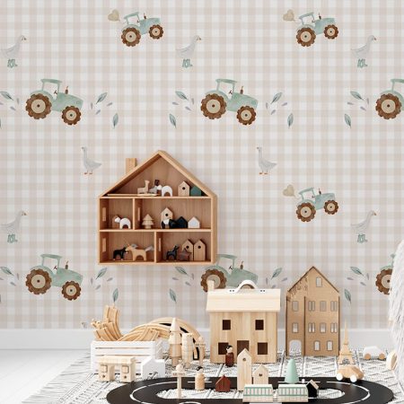 Papel pintado - Lovely Farm - Tractores
