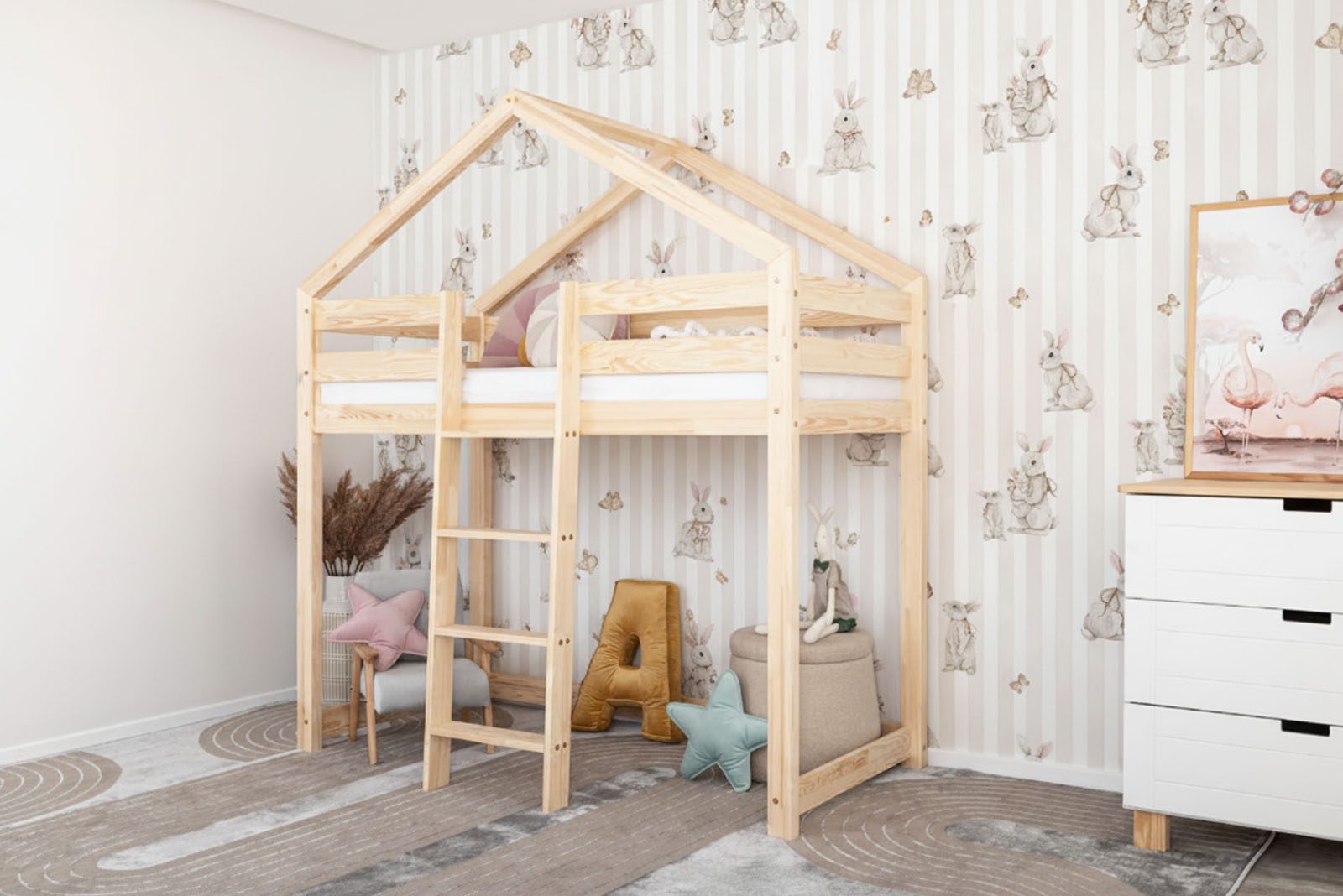 Tapet - Kongelige kaniner - Beige striber