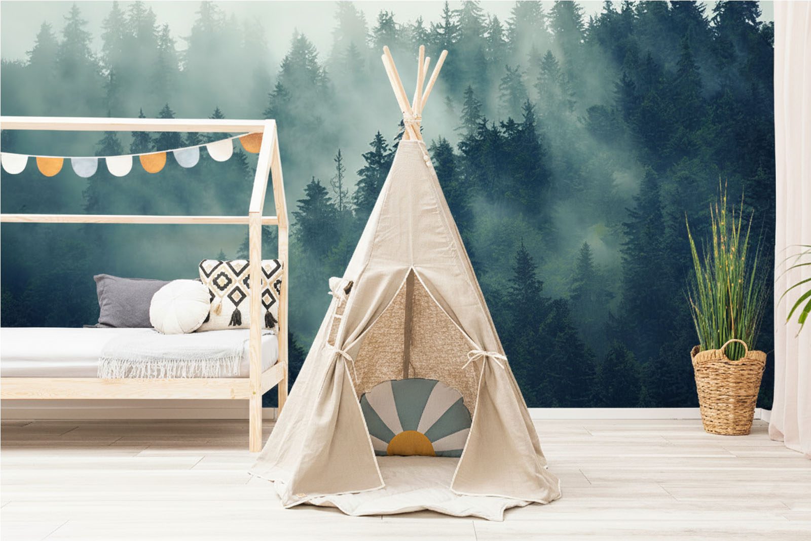 Tapet - Skov i tåge