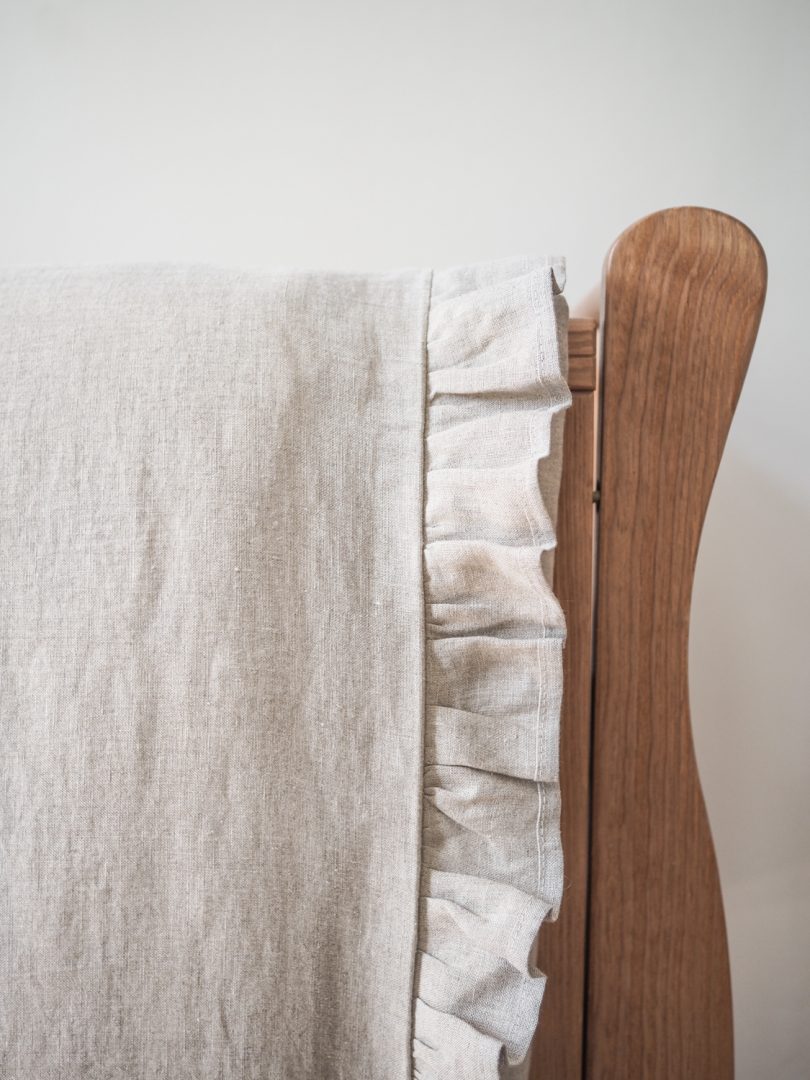 Lnní dětská ložní souprava s volánkem, Barva: Natural linen