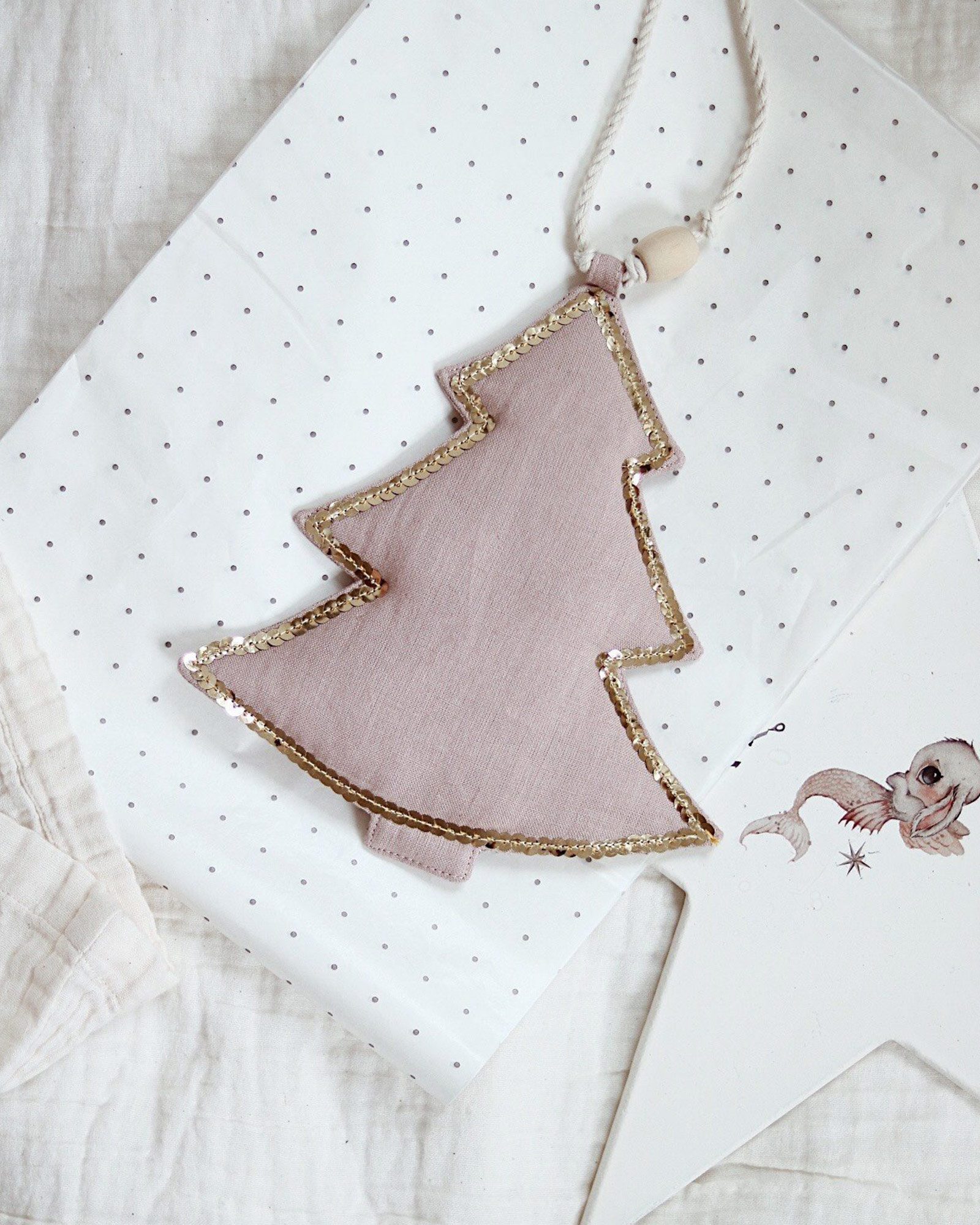 Guirlande en lin - Pink Christmas Tree