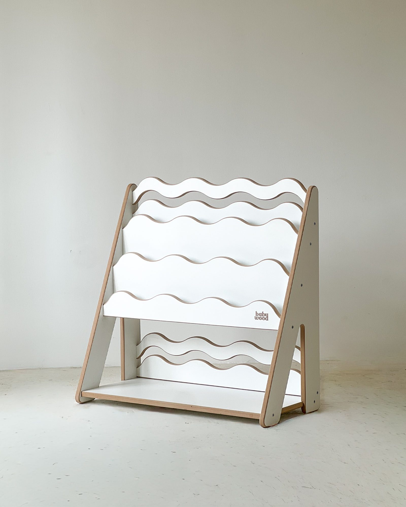 Books and Toys Shelf WAVE M - White