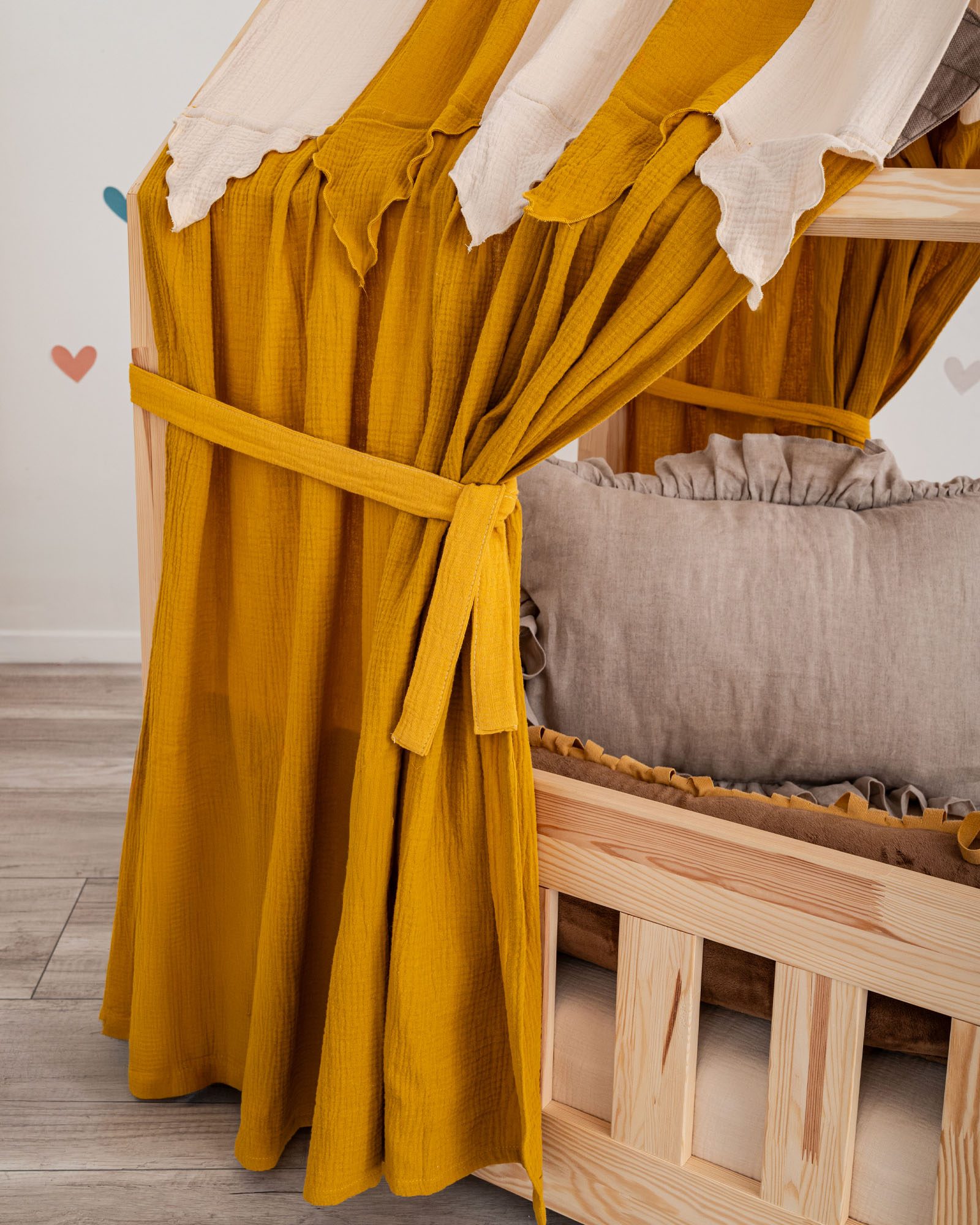 Muslin Canopy – Circus Tent - Beige and Mustard
