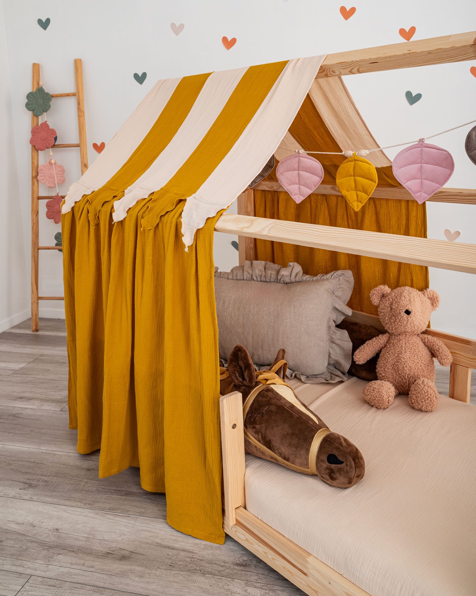 Muslin Canopy – Circus Tent - Beige and Mustard