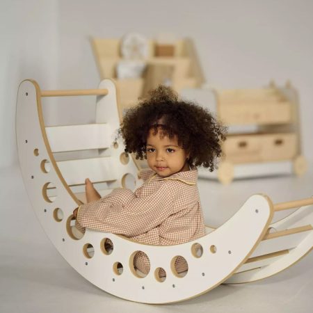 Hölzerne Wippe Moon White