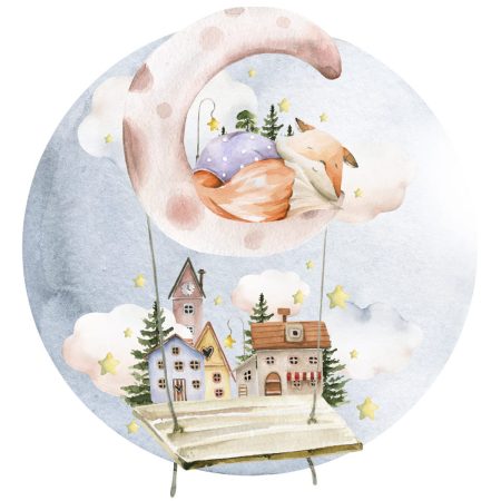 Wandaufkleber - Fuchs auf dem Mond