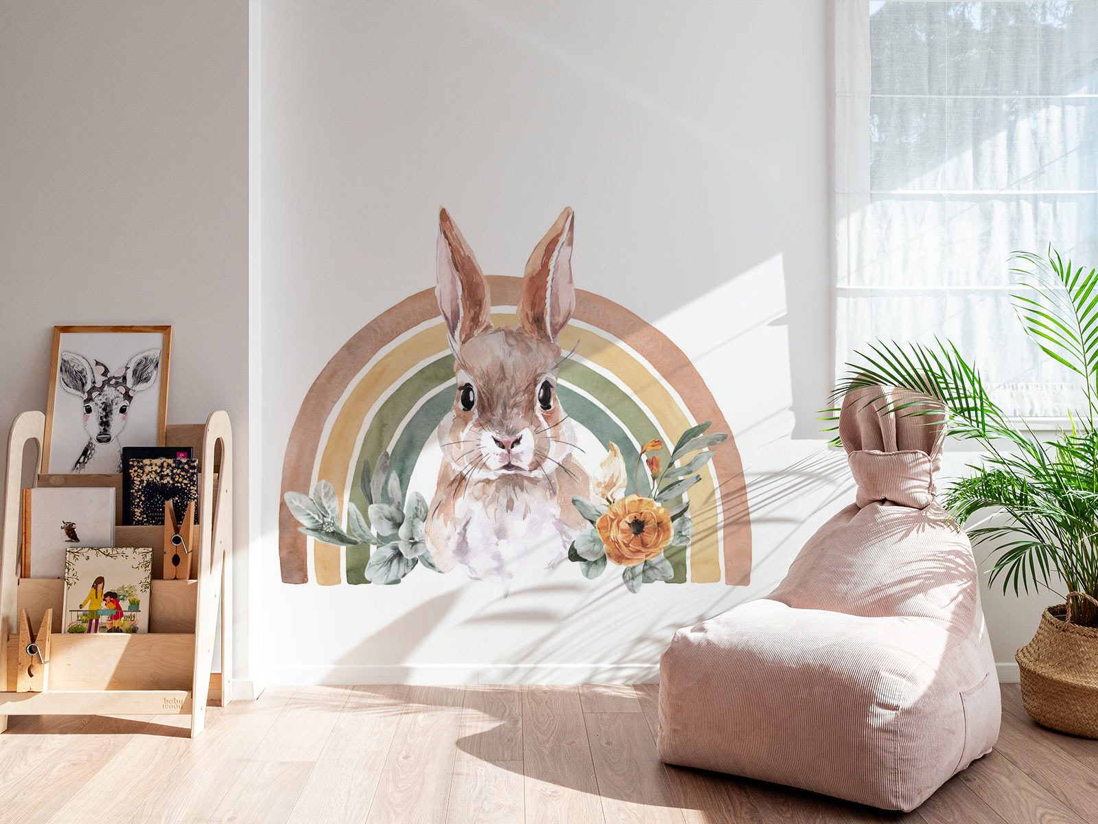 Stickers muraux - Arc-en-ciel - Lapin 2.