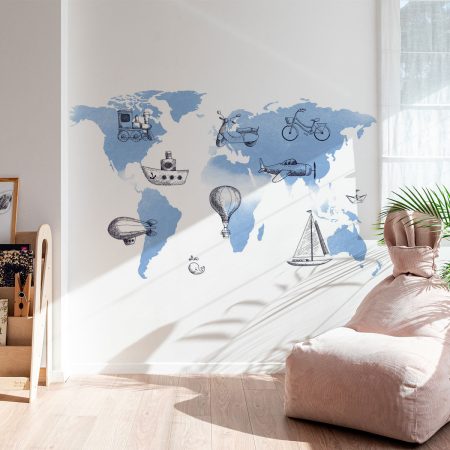 Väggdekaler - Transportkarta över världen 2 XL.