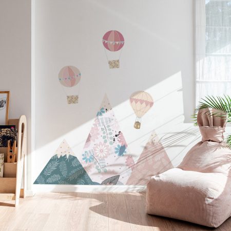 Wall stickers - Flower mountains and balloons.