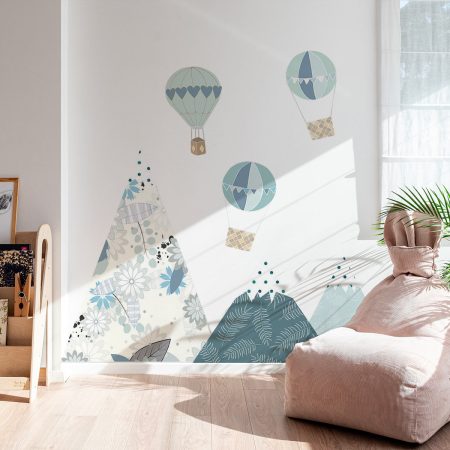Wall stickers - Flower mountains and balloons 2.