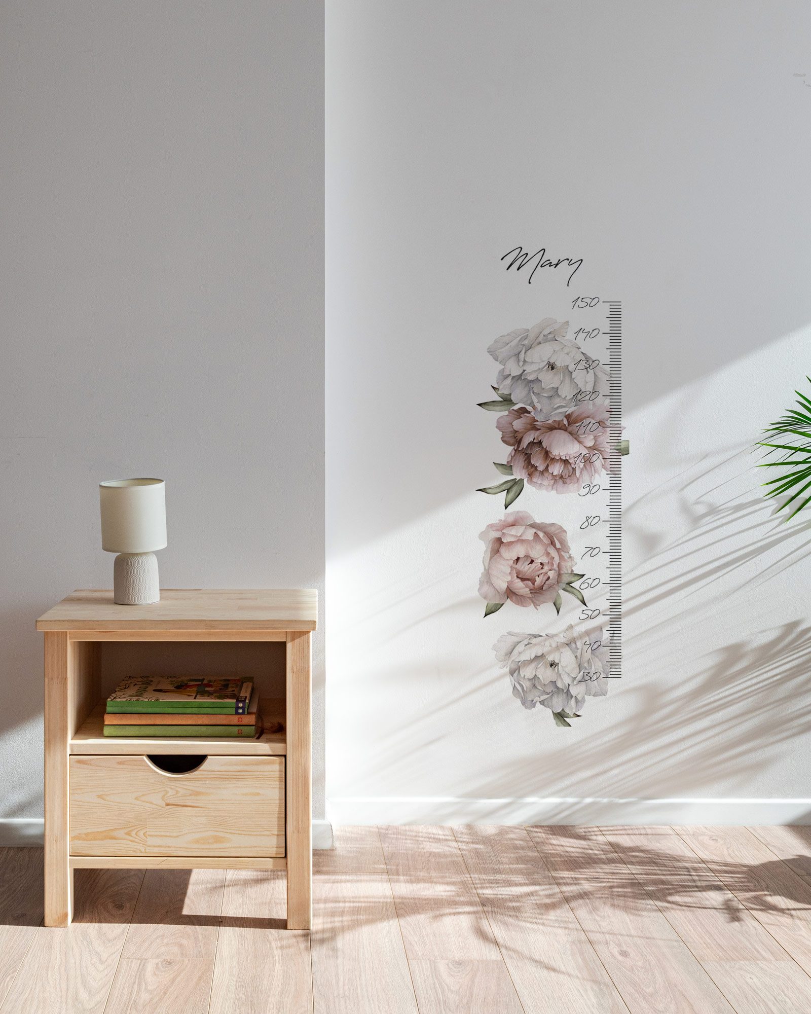 Wall sticker - Peonies - Growth Chart.