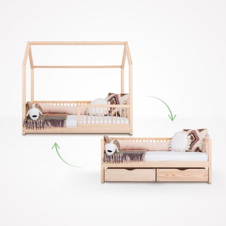 Montessori Kids Bed 2-in-1 – House Bed & Floor Bed – Classic