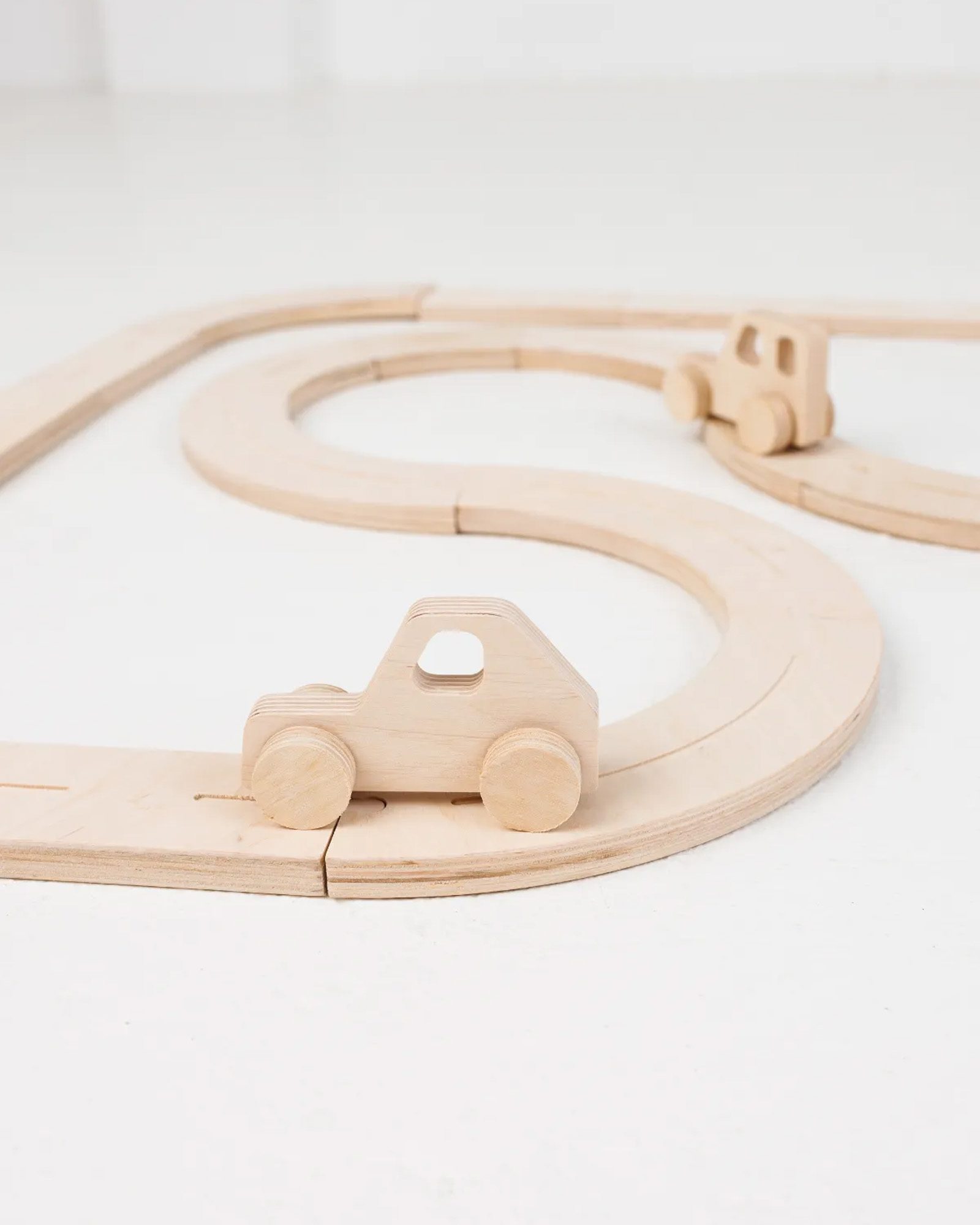 Wooden Road Set with Cars