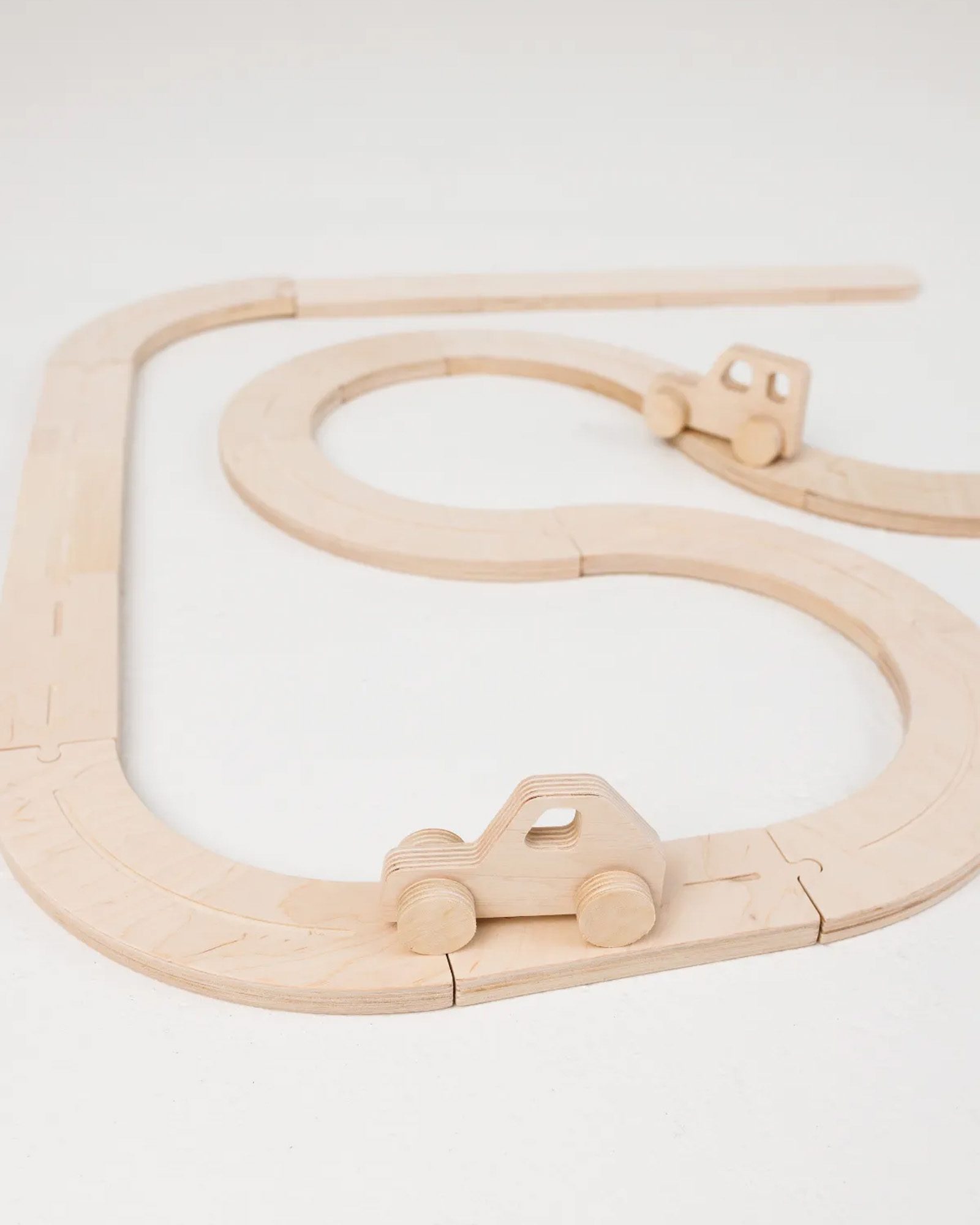 Wooden Road Set with Cars
