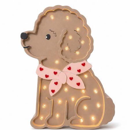 Lampa în formă de câine Poodle Lotta Hearts on Pink